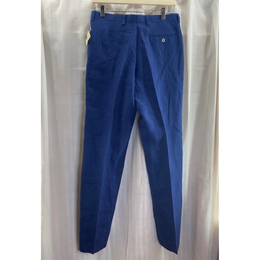 Lauren Ralph‎ Lauren Women's Blue Linen Dress Pants Size 20R 30W New With Tags